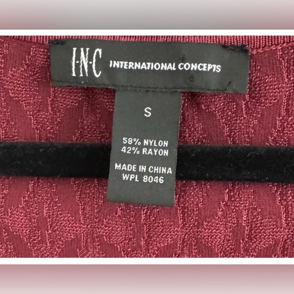 INC International Concepts Burgundy Textured Dress - Picture 5 of 6